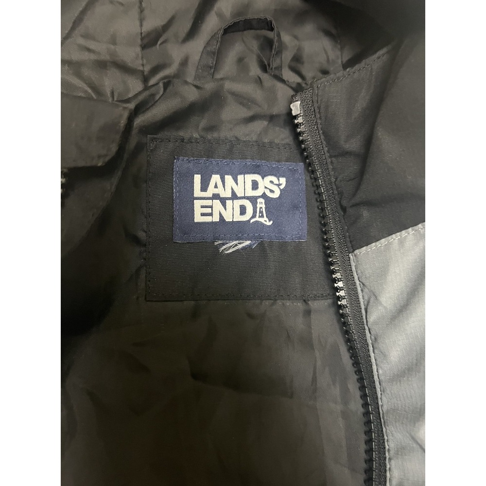 Lands' End Hooded Jacket Black/Grey Zip Up - See Measurements for Size - Picture 4 of 7